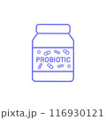 Probiotics bacteria logo badge design outline icon 116930121