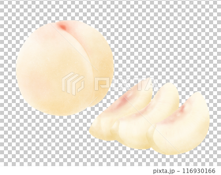 1 white peach (honhaku peach) and 3 slices 116930166