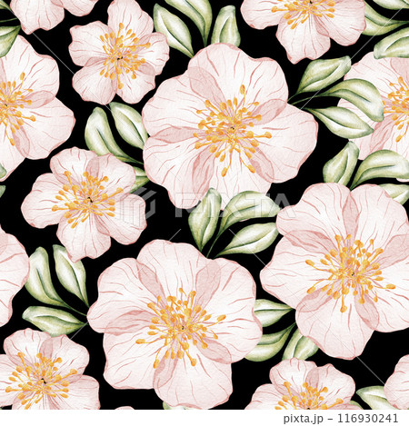 Seamless watercolor floral pattern - green leaves and branches composition on white background, perfect for wrappers, wallpapers, postcards, greeting cards, wedding invitations, romantic events. Seamless watercolor floral pattern - green leaves and branches composition on white background, perfect for wrappers, wallpapers, postcards, greeting cards, wedding invitations, romantic events. 116930241