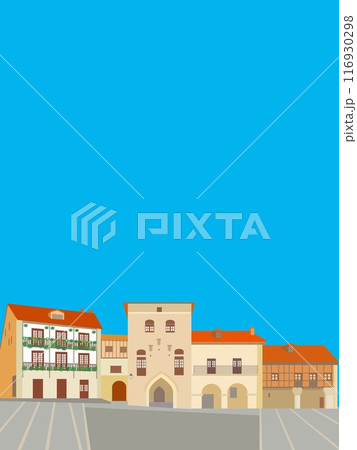 サンティリャーナ・デル・マル santillana del mar マヨ―ル広場 スペイン 夏 サンティリャーナ・デル・マル santillana del mar マヨ―ル広場 スペイン 夏 116930298
