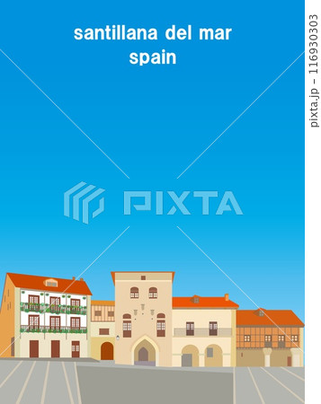 サンティリャーナ・デル・マル santillana del mar マヨ―ル広場 スペイン 夏 サンティリャーナ・デル・マル santillana del mar マヨ―ル広場 スペイン 夏 116930303