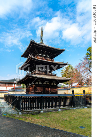 【奈良県】綺麗な青空が広がる興福寺の三重塔 116930391
