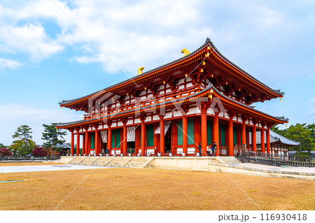 【奈良県】鮮やかな朱色が綺麗な興福寺の中金堂 【奈良県】鮮やかな朱色が綺麗な興福寺の中金堂 116930418