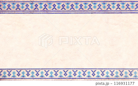 Detail of traditional persian mosaic wall with tile ornament. Horizontal or vertical background with ceramic tile frame. Mock up template. Copy space for text Detail of traditional persian mosaic wall with tile ornament. Horizontal or vertical background with ceramic tile frame. Mock up template. Copy space for text 116931177