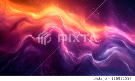 Abstract Cosmic Nebula With Swirling Purple, Pink, Orange, and Yellow Colors. Generative AI 116931557