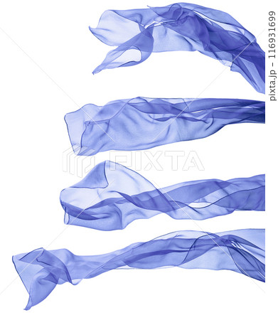 Blue scarf isolated on a white background. Blue scarf isolated on a white background. 116931699