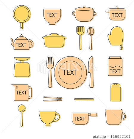 食器イラストのコピースペース素材 食器イラストのコピースペース素材 116932161