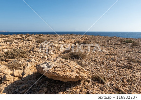 Coast at Agios Theodoros on the southwestern part of Karpathos, Greece. 116932237