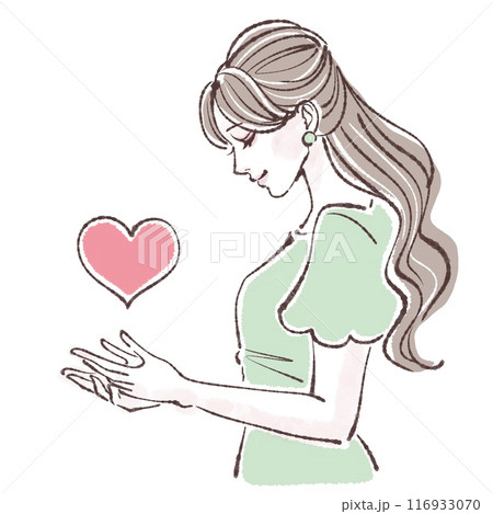 ハート/愛/平和/バレンタイン/性・女の子のイラスト素材　 116933070