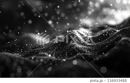 Illustrate a series of thin white lines over a black background, creating a subtle yet complex pattern, Generate Ai 116933488