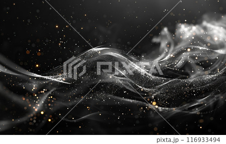 Illustrate a series of thin white lines over a black background, creating a subtle yet complex pattern, Generate Ai 116933494