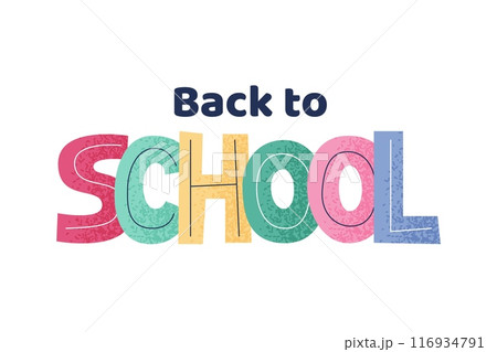 Back to school colorful lettering. Vector illustration in flat style 116934791