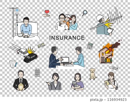 需要各種類型保險的人的插圖集 116934923