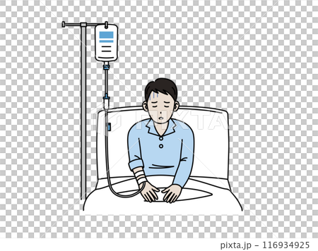 一名男子住院治療的插圖 116934925