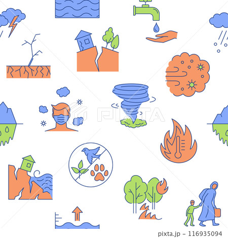 Climate change consequences seamless pattern Climate change consequences seamless pattern 116935094