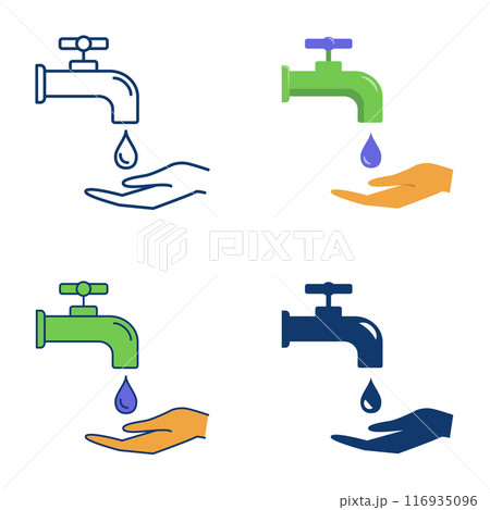 Water crisis, shortage icon set Water crisis, shortage icon set 116935096