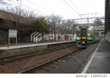 室蘭本線　母恋駅　普通列車　H100 116935125
