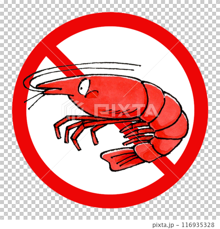 Shrimp prohibited sign Shrimp prohibited sign 116935328