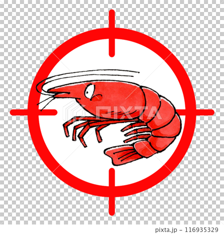 Shrimp target mark Shrimp target mark 116935329