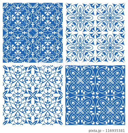 tiles pattern. decorative ornamental seamless backgrounds blue color tiles pattern. decorative ornamental seamless backgrounds blue color 116935381