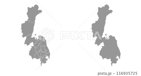 Khabarovsk Krai map, administrative division of Russia. Vector illustration. 116935725