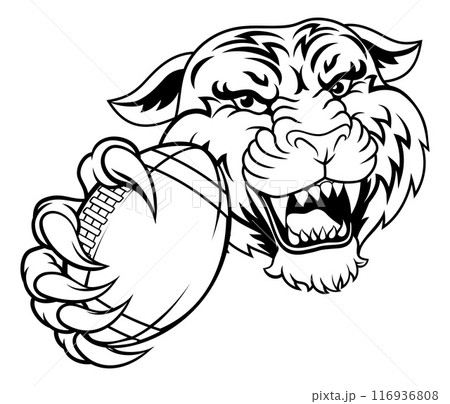 Tiger American Football Sports Team Animal Mascot Tiger American Football Sports Team Animal Mascot 116936808