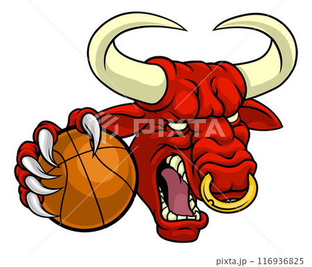 Bull Minotaur Longhorn Cow Basketball Mascot 116936825
