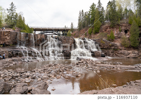 Views of Gooseberry falls on a cloudy day in Duluth, Minnesota Views of Gooseberry falls on a cloudy day in Duluth, Minnesota 116937110