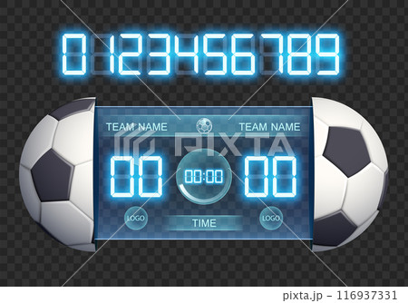 Scoreboard mockup for football soccer game Scoreboard mockup for football soccer game 116937331