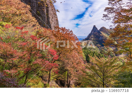 【群馬県】紅葉期の妙義山　石門めぐり　第一石門付近 116937718