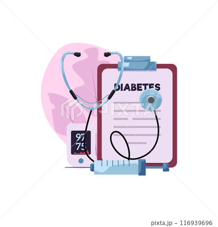 Diabetes management tools vector illustration. 116939696