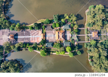 Minh Mang tomb near the Imperial City with the Purple Forbidden City within the Citadel in Hue, Vietnam. 116941204
