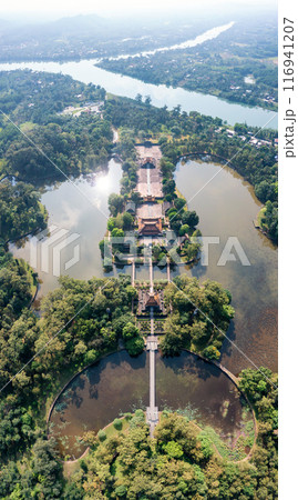 Minh Mang tomb near the Imperial City with the Purple Forbidden City within the Citadel in Hue, Vietnam. 116941207