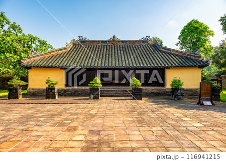 Minh Mang tomb near the Imperial City with the Purple Forbidden City within the Citadel in Hue, Vietnam. 116941215
