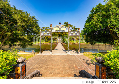 Minh Mang tomb near the Imperial City with the Purple Forbidden City within the Citadel in Hue, Vietnam. 116941223