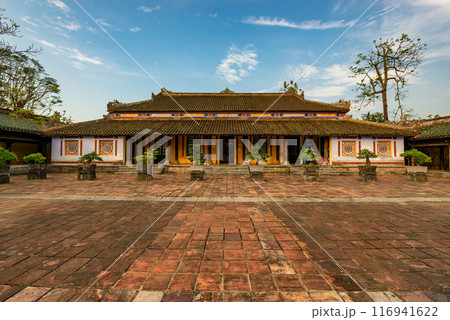 Imperial City with the Purple Forbidden City within the Citadel in Hue, Vietnam. 116941622