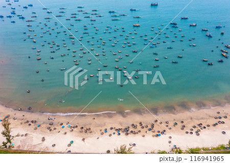 Aerial view of My Khe Beach - Top 6 beautiful beach in the World By Forbes Magazine. 116941965