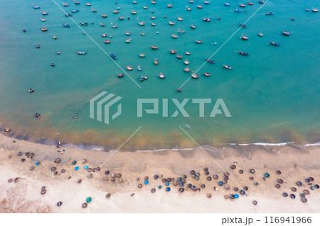 Aerial view of My Khe Beach - Top 6 beautiful beach in the World By Forbes Magazine. 116941966