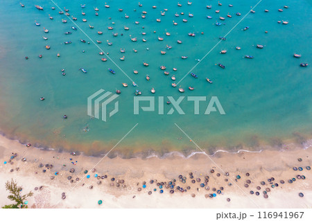 Aerial view of My Khe Beach - Top 6 beautiful beach in the World By Forbes Magazine. 116941967