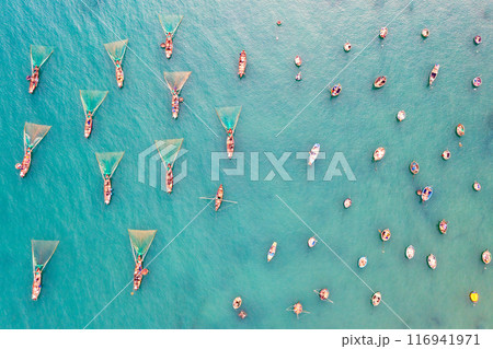 Aerial view of My Khe Beach - Top 6 beautiful beach in the World By Forbes Magazine. 116941971