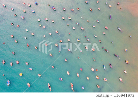 Aerial view of My Khe Beach - Top 6 beautiful beach in the World By Forbes Magazine. 116941972