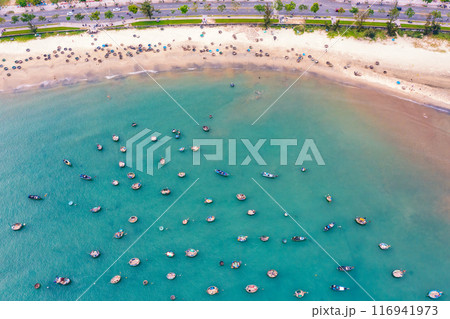 Aerial view of My Khe Beach - Top 6 beautiful beach in the World By Forbes Magazine. 116941973