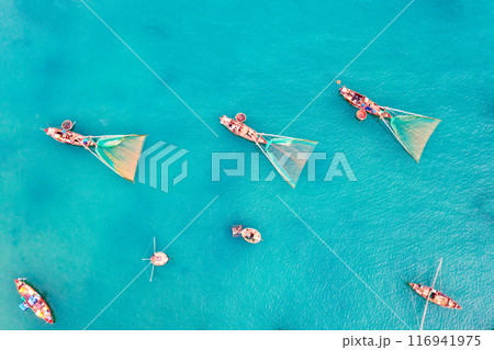 Aerial view of My Khe Beach - Top 6 beautiful beach in the World By Forbes Magazine. 116941975
