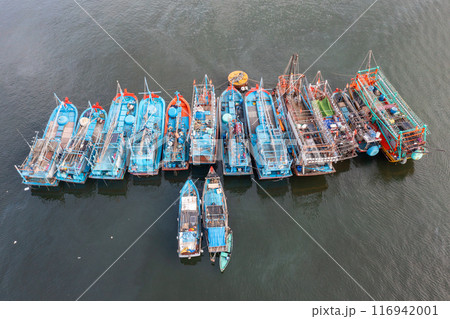 Aerial view of My Khe Beach - Top 6 beautiful beach in the World By Forbes Magazine. 116942001