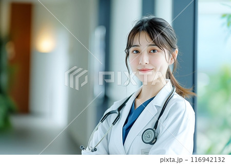 白衣を着た美しい女性・医者「AI生成画像」 白衣を着た美しい女性・医者「AI生成画像」 116942132