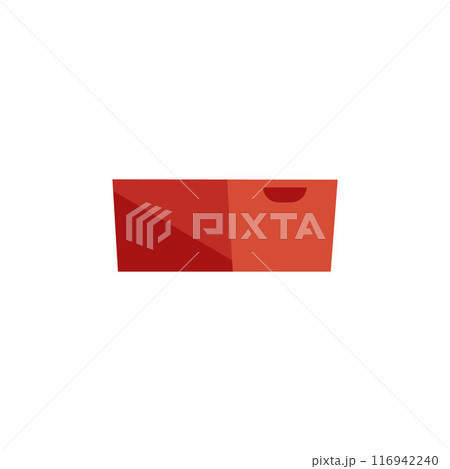 Vector illustration of an empty box in flat style on an isolated background. Vector illustration of an empty box in flat style on an isolated background. 116942240