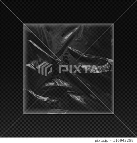 Torn plastic vinyl wrap vector illustration 116942289