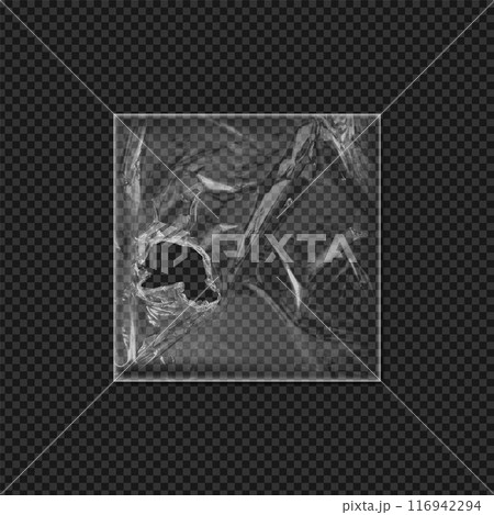 Torn plastic vinyl wrap vector illustration 116942294