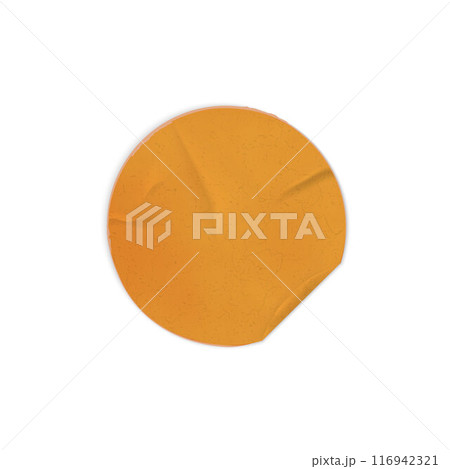 Orange old paper sticker vector illustration 116942321