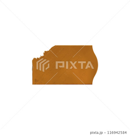 Vintage brown label vector, torn texture, for banners. 116942584